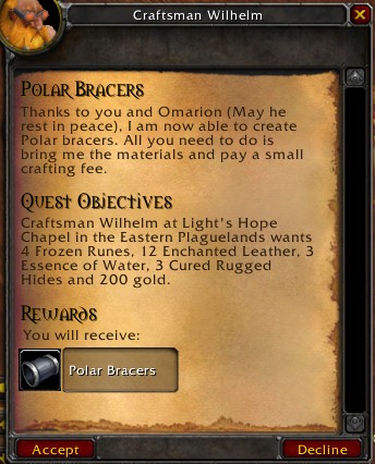Quest Polar Bracers